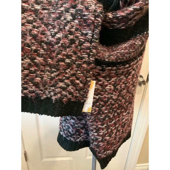 John + Jenn Purple & Black Striped Mock Neck Knit Sweater, Size S - Picture 5 of 8